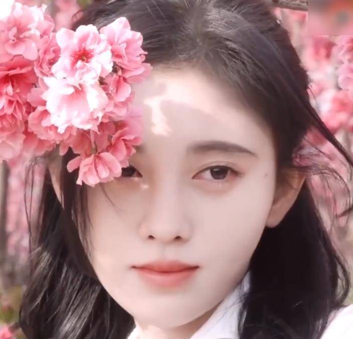 同样站在花前摆拍,张子枫卖萌浑然天成,鞠婧祎做作的痕迹藏不住_照片