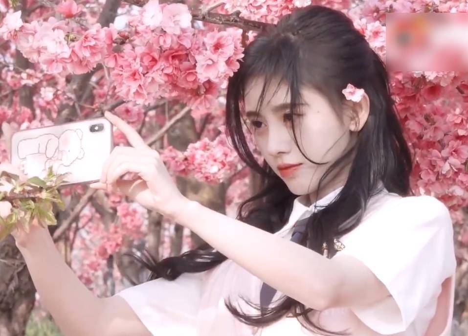 同样站在花前摆拍,张子枫卖萌浑然天成,鞠婧祎做作的痕迹藏不住_照片