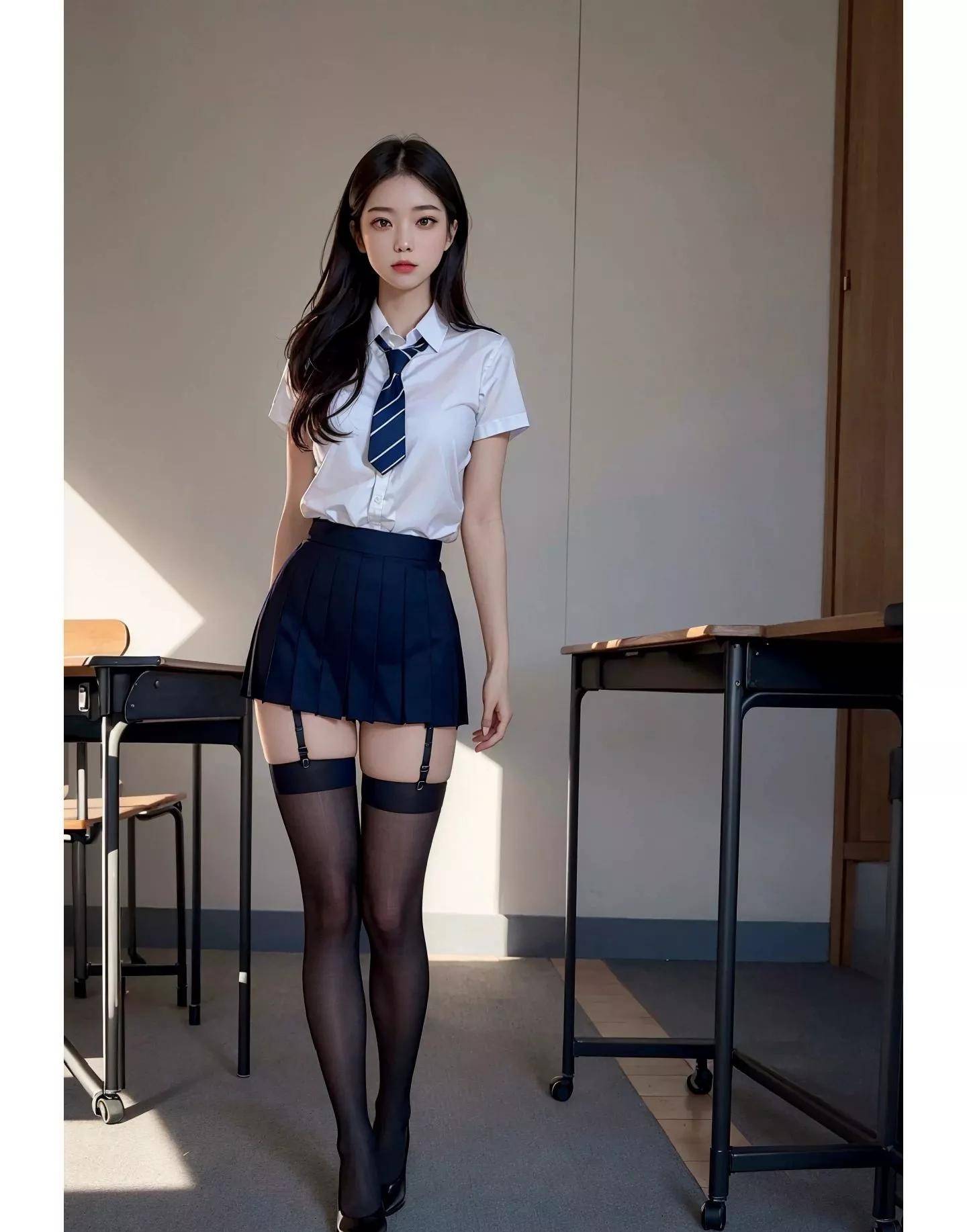 ai美女|白丝穿黑丝造型