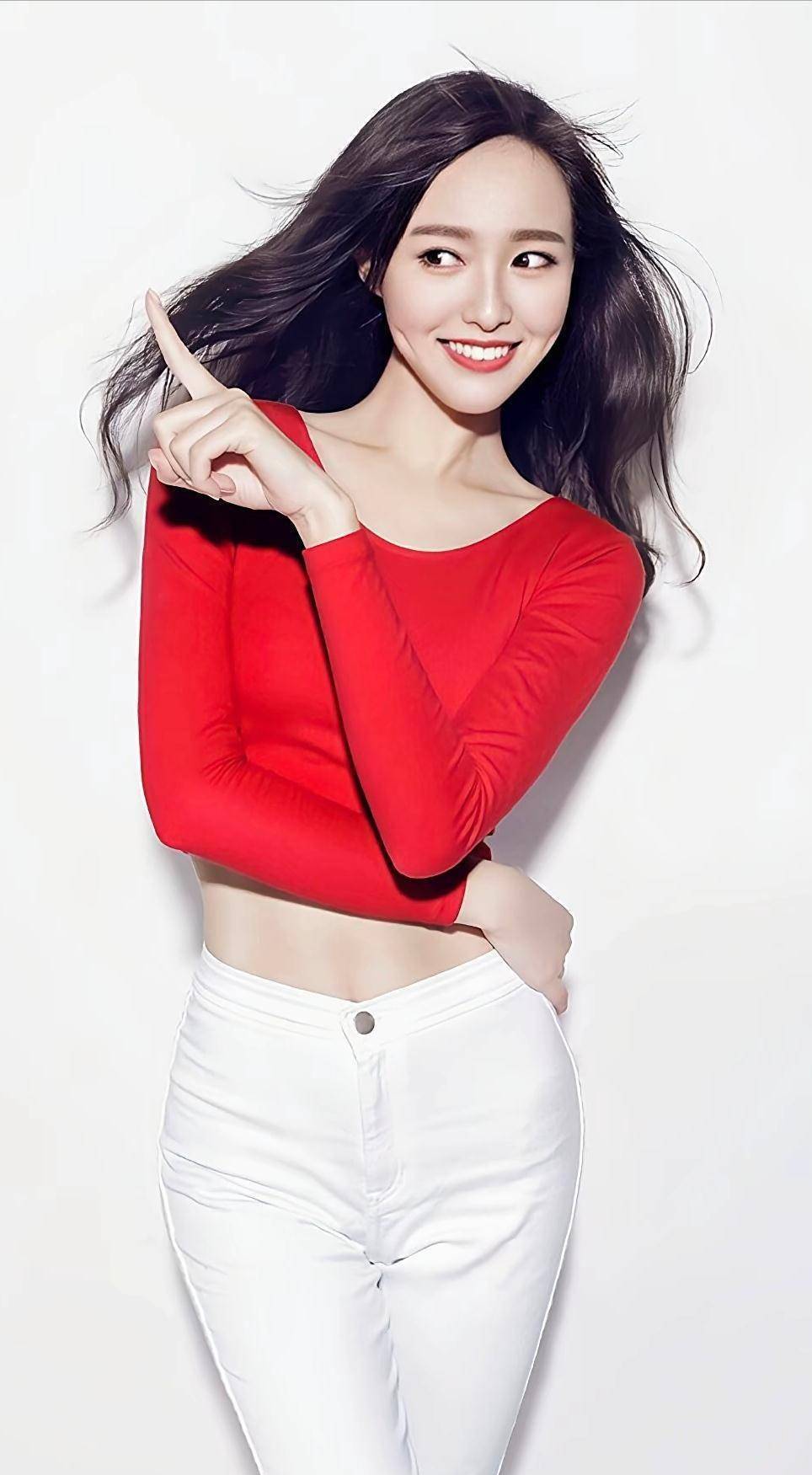 唐嫣 白色紧身裤 1.