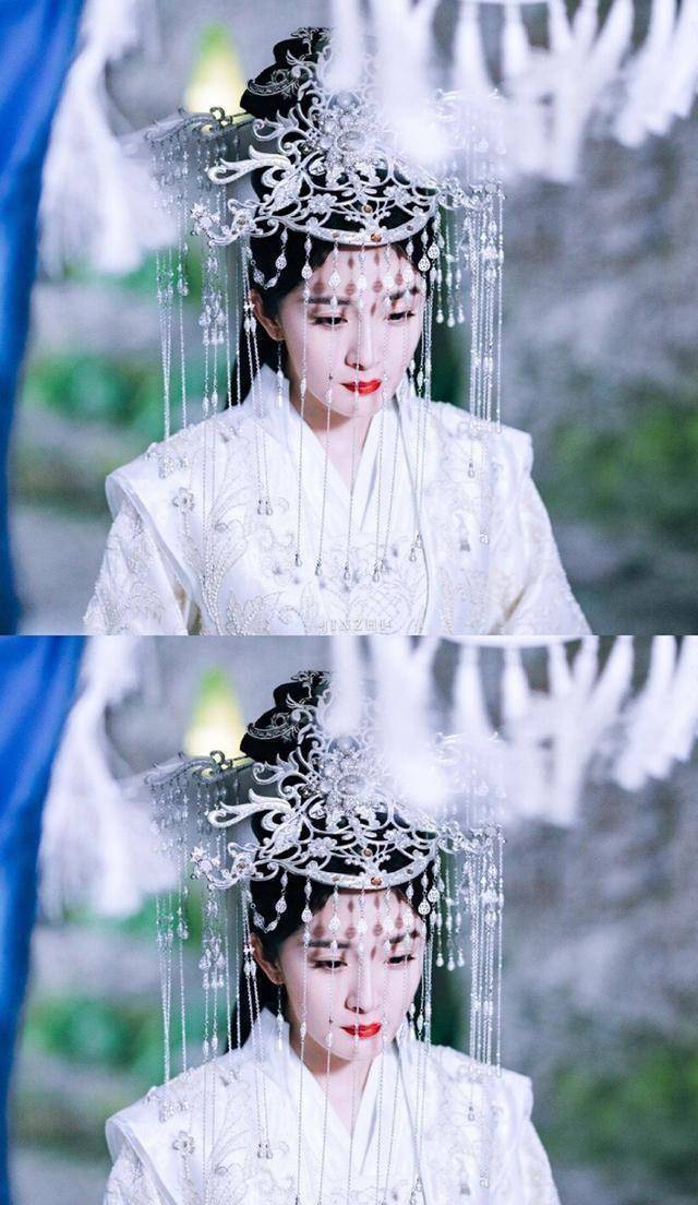 白浅大婚,白色喜服仙气十足,网友:四海八荒杨幂第一!_造型_姑姑_凤九