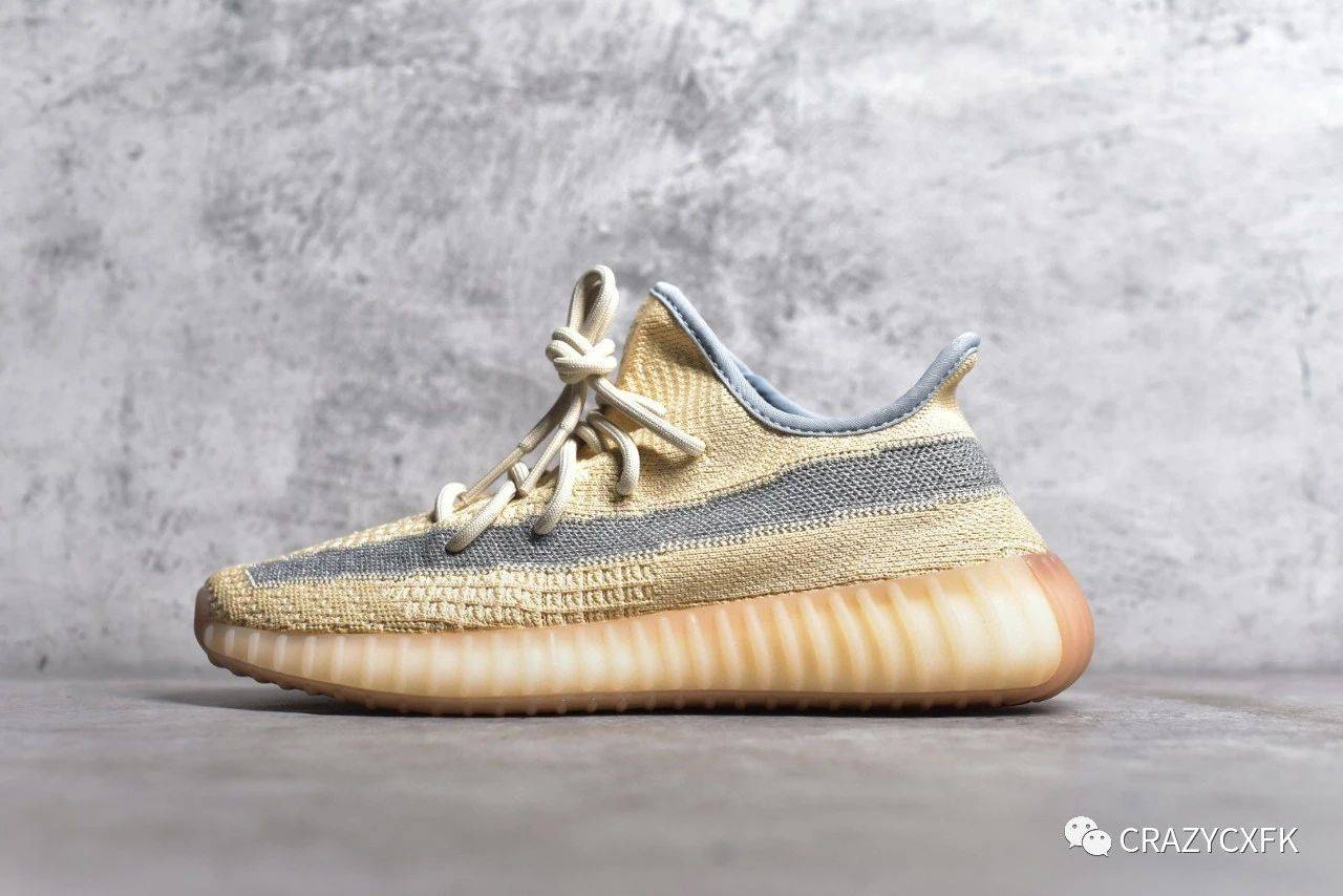 阿迪达斯椰子 adidas yeezy 350v2 boost linen israfil 麻布奶油灰蓝