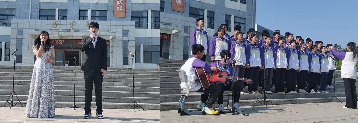 伴随着主持人激昂,洪亮的声音,青岛胶州博雅中学《青春心向党·逐梦新