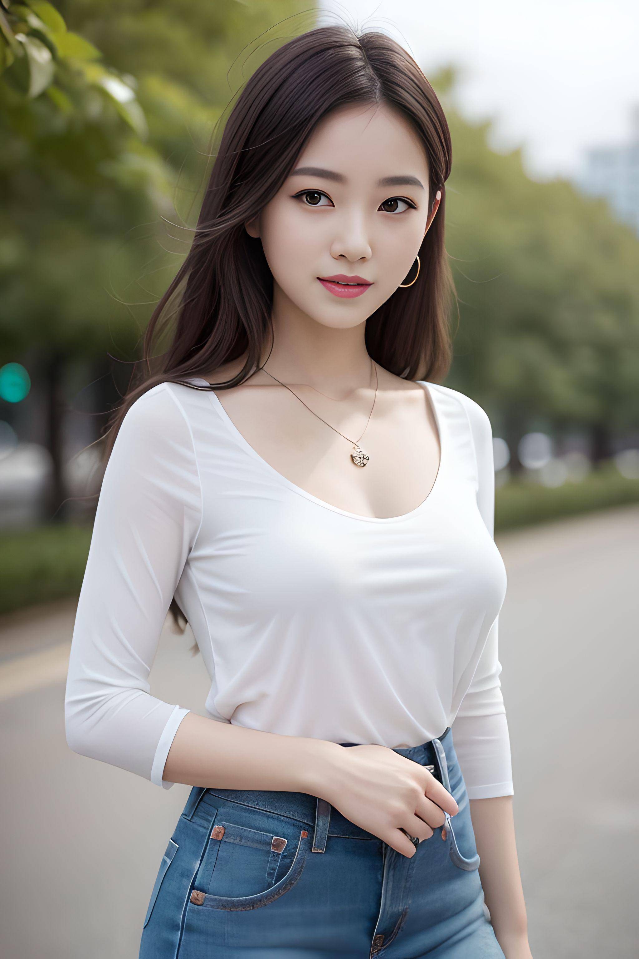 ai摄影—现代系列:韩版少女衬衫 迷你裙经典夏装组合