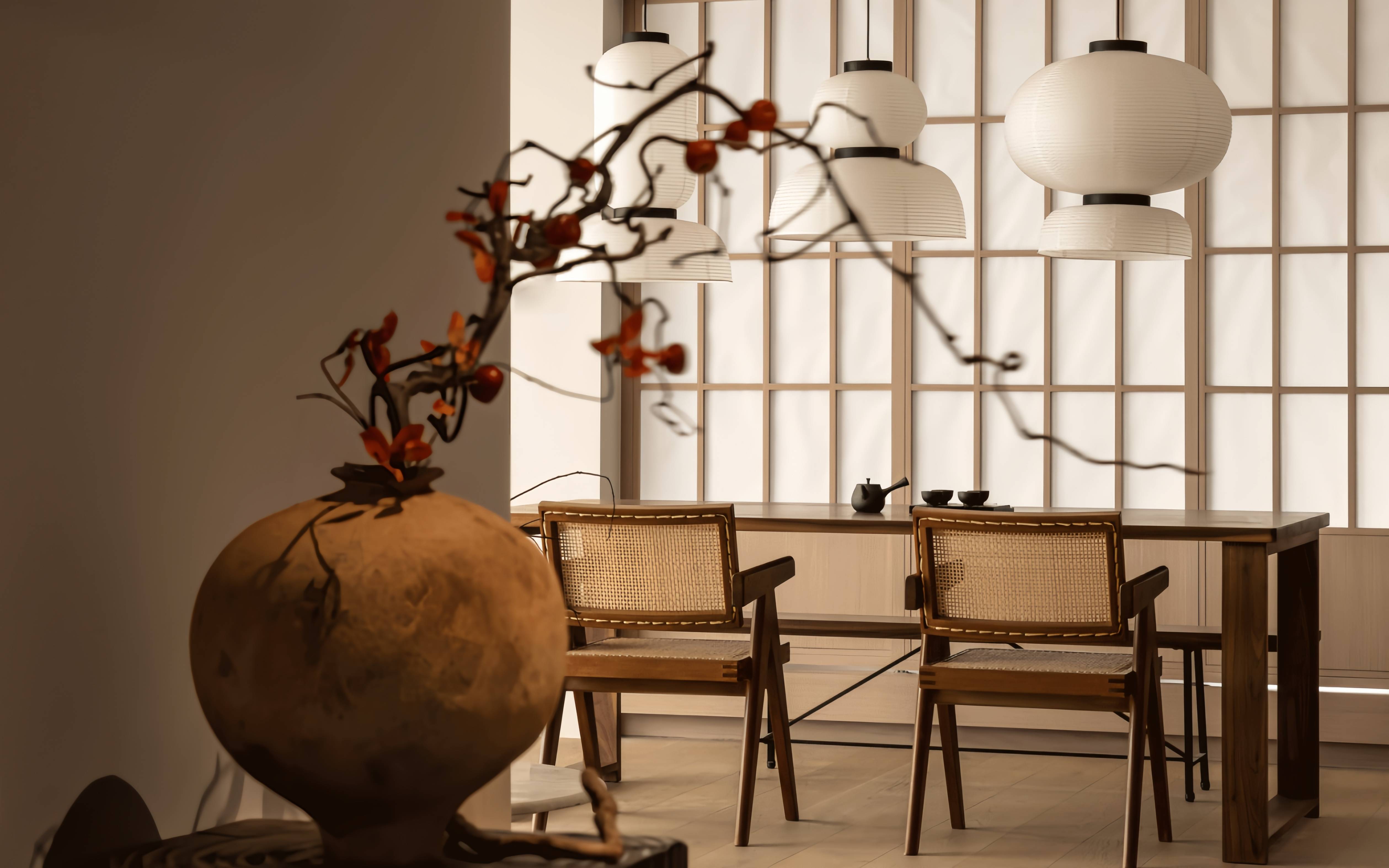 130平日式侘寂风格装修设计,感受不一样的美学空间!_自然_餐厅_氛围