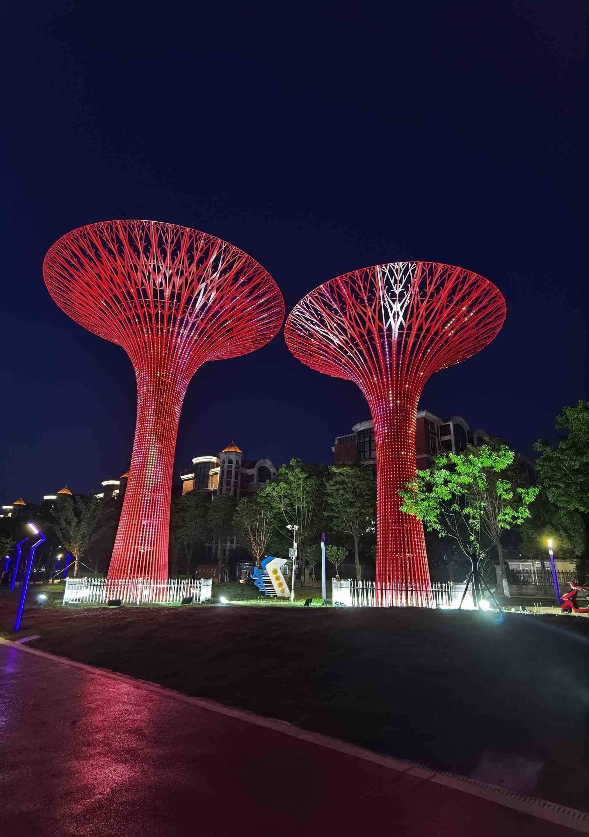 兴化:昭阳湖公园-"城市绿肺" 夜晚令人流连忘返的亮化景观_玻璃_游客