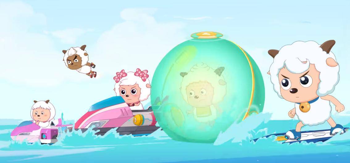 喜羊羊与灰太狼:羊守七,主角武器拥有双重技能,全员变身守护者_羊村