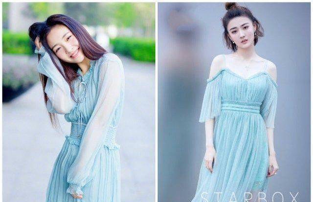 同样90后的演技派,吴倩徐璐天蓝梦幻礼服,隔2岁差距太大_格子_时尚