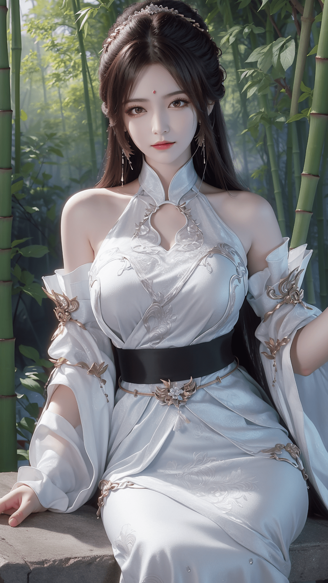 完美世界cos:月婵仙子美如画,冰肌玉骨灵气逼人,秀发乌黑美丽绝伦