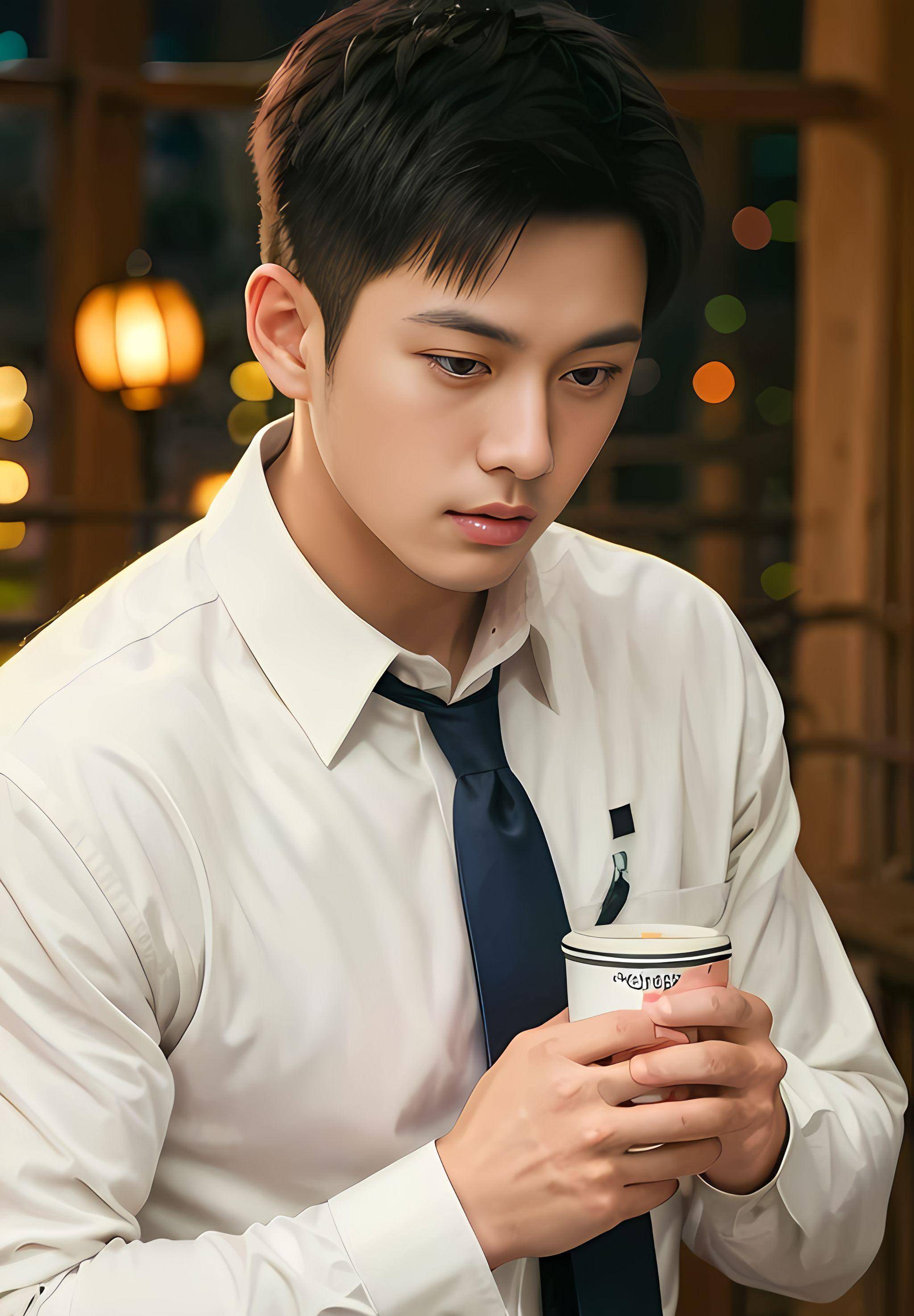 ai摄影—帅哥穿衬衫和领带的搭配,彰显白领气质和商务氛围_组合_场合