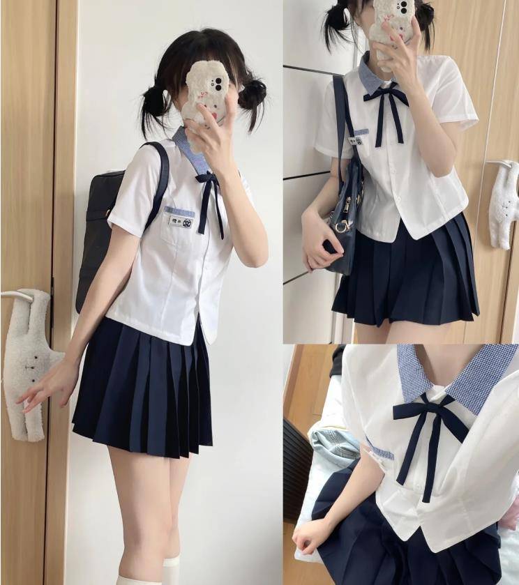 夏天穿这样的jk制服,活力十足,很容易就有一种青春感,让你美出新高度