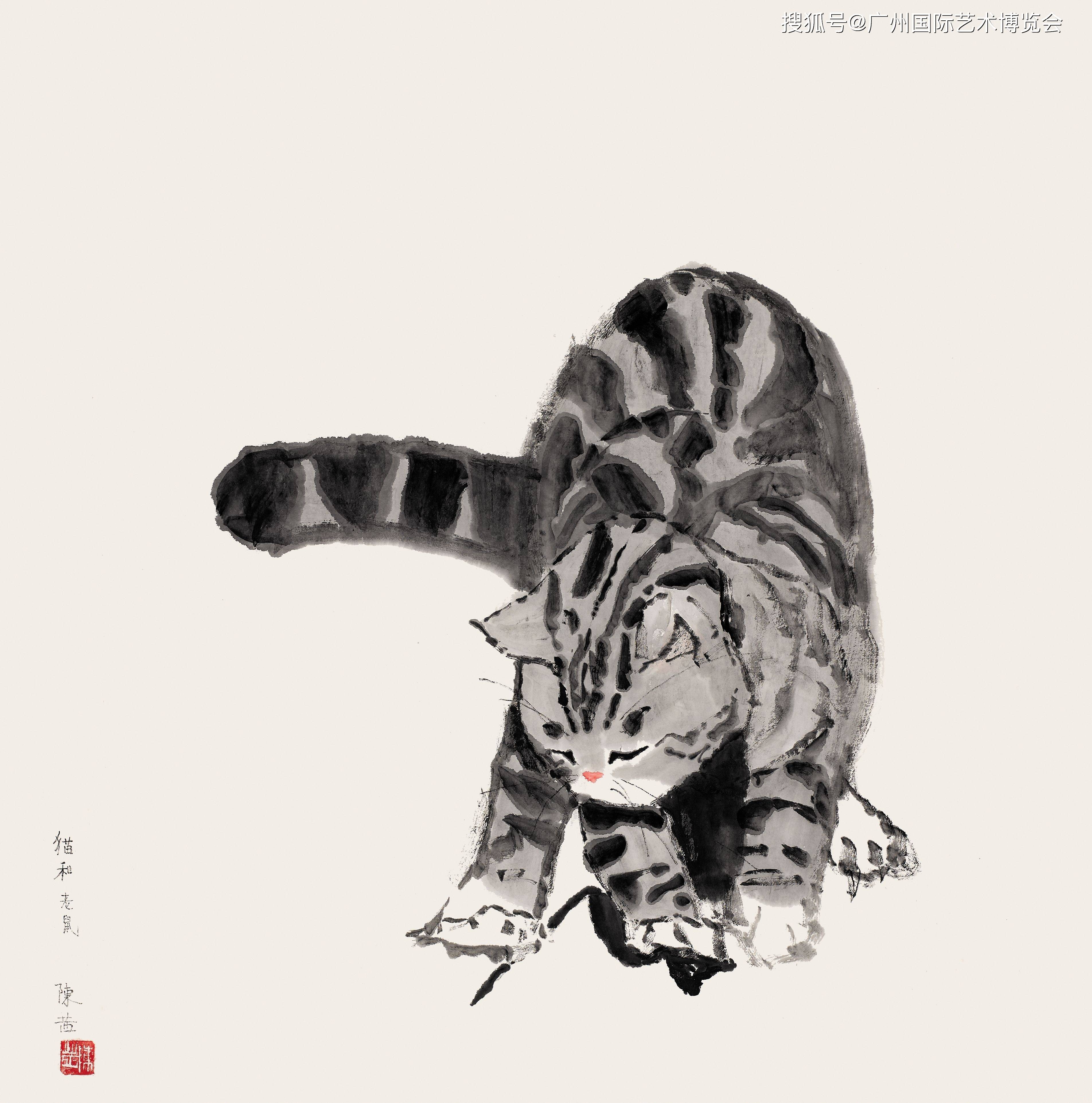 盲人陈燕画的猫图片