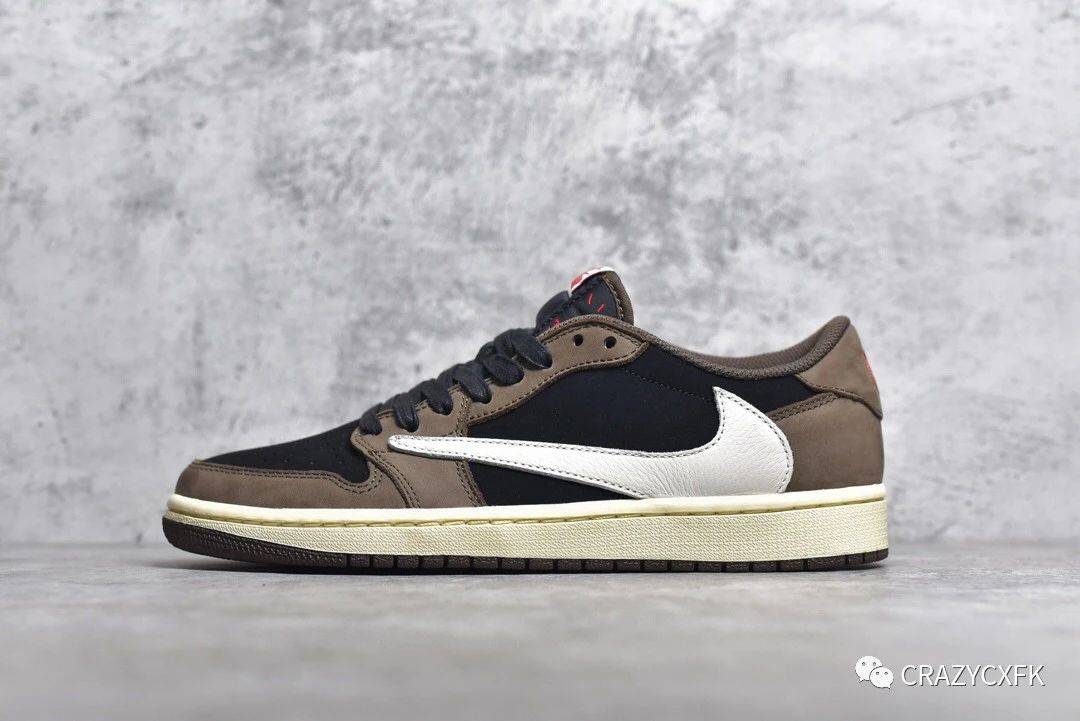 喬丹聯名 travis scott x air jordan 1 low 棕色麂皮鬼臉倒鉤低幫