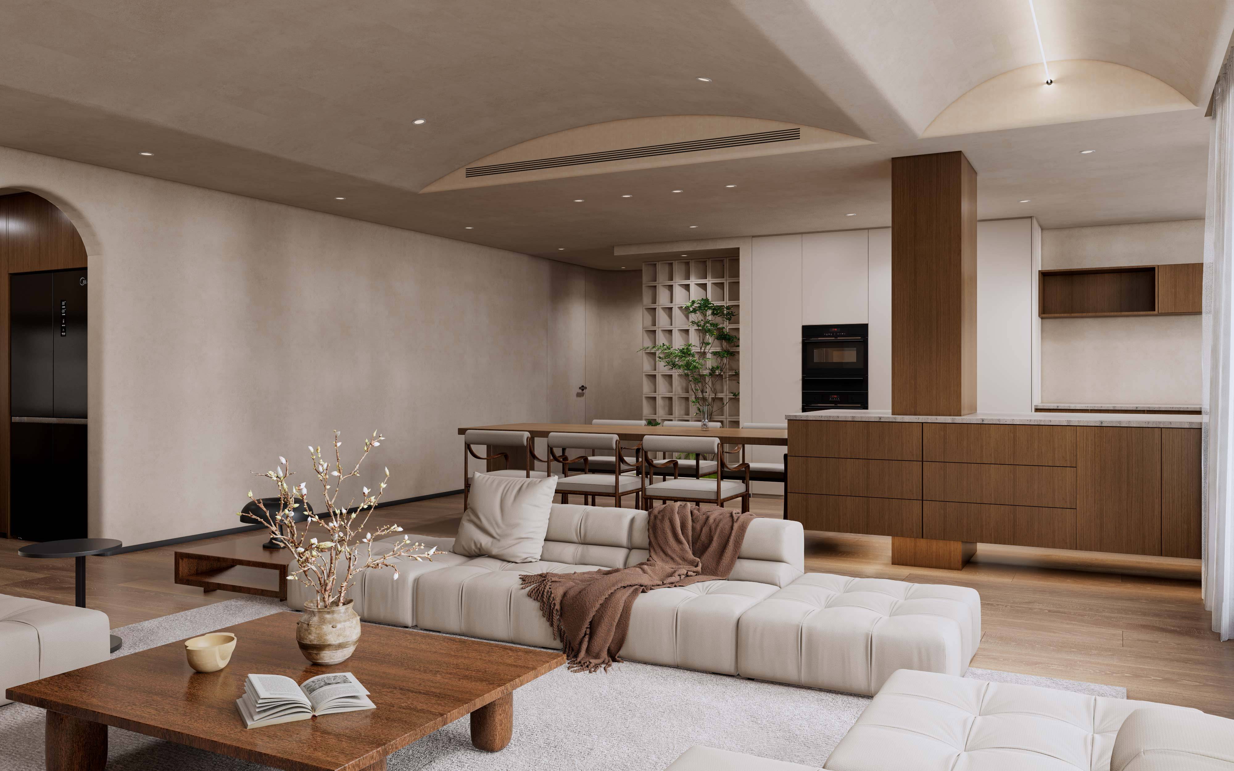 118㎡黑胡桃复古风,家的艺术氛围感_生活_空间_客厅