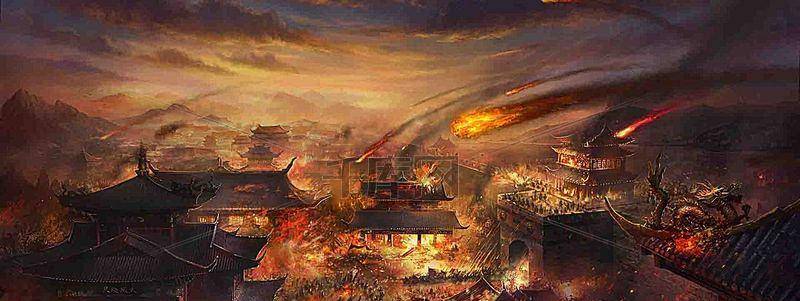 幅"内库烧为锦绣灰,天街踏尽公卿骨"的人间惨像后便灰溜溜地逃离长安