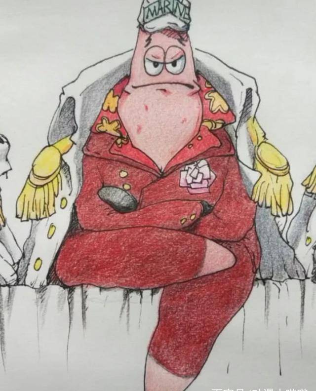 《海贼王》三大将被海绵宝宝cos后,海绵宝宝滑稽,派大星威猛!