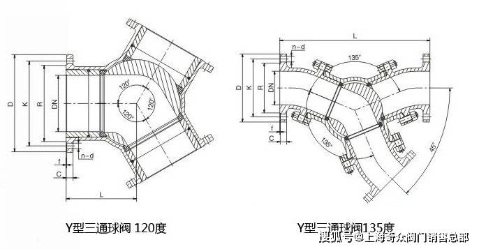 q642h气动y型三通球阀_材质_介质_结构