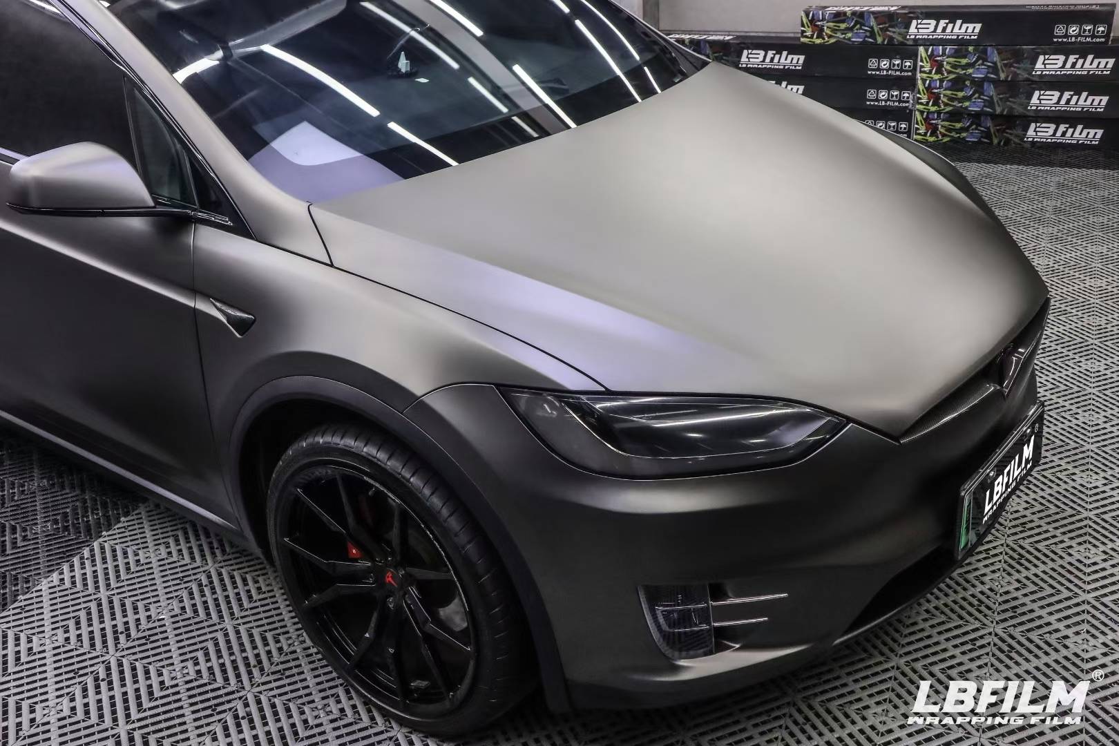 特斯拉modelx-lb改色膜原厂漆山灰,霸气十足的颜色_搜狐汽车_搜狐网