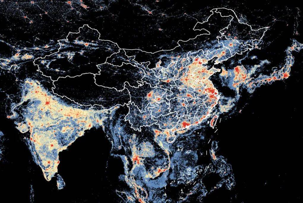 山东夜晚灯光地图图片