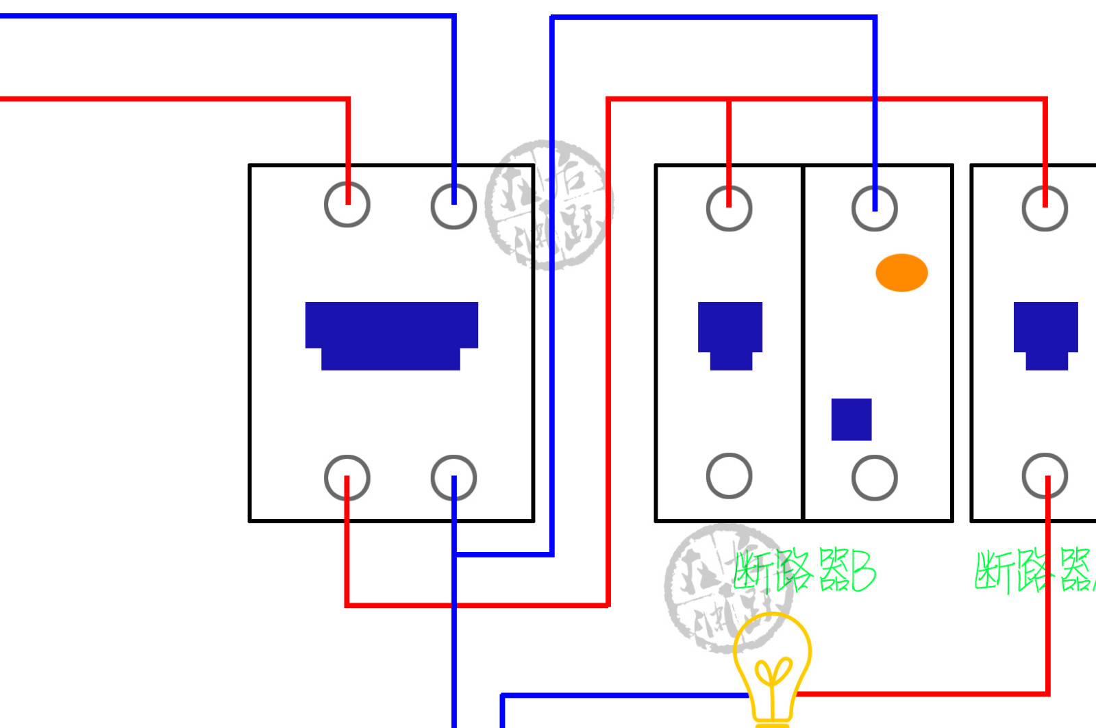 家用空开接线图 方法图片