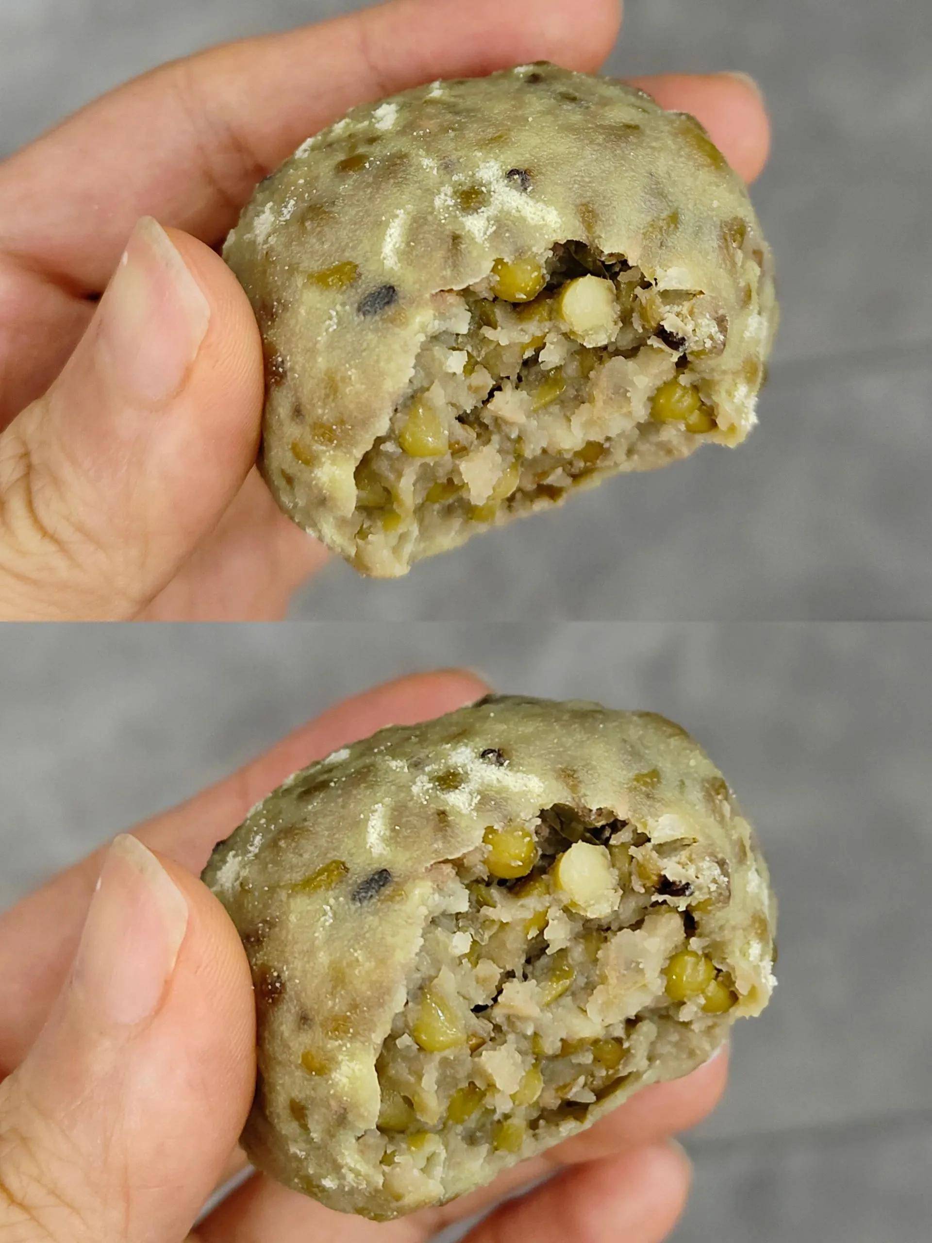 一个仅59卡的减脂版无油无糖糯叽叽绿豆包_成有_烤箱_做法