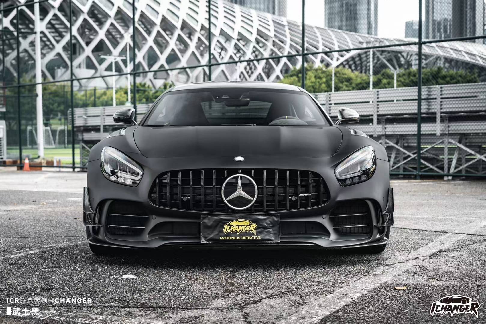 奔驰amg gtr-icr改色膜战斗黑,这款磨砂黑很有感觉