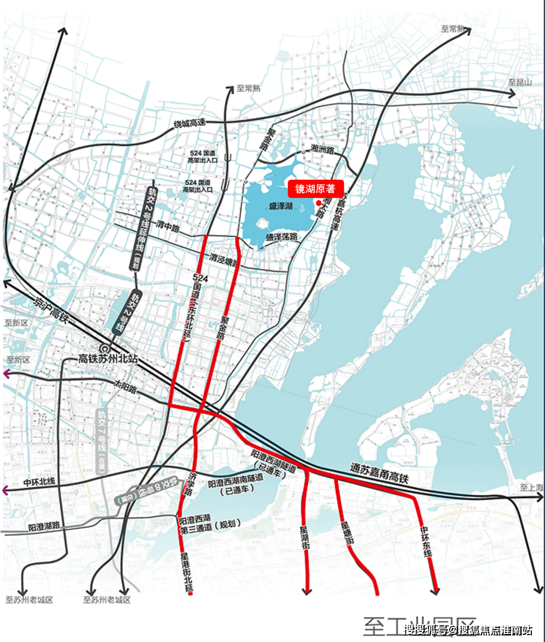 出发,依托高铁北站,迅速抵达上海,昆山;通过g524国道,北可去常熟,南