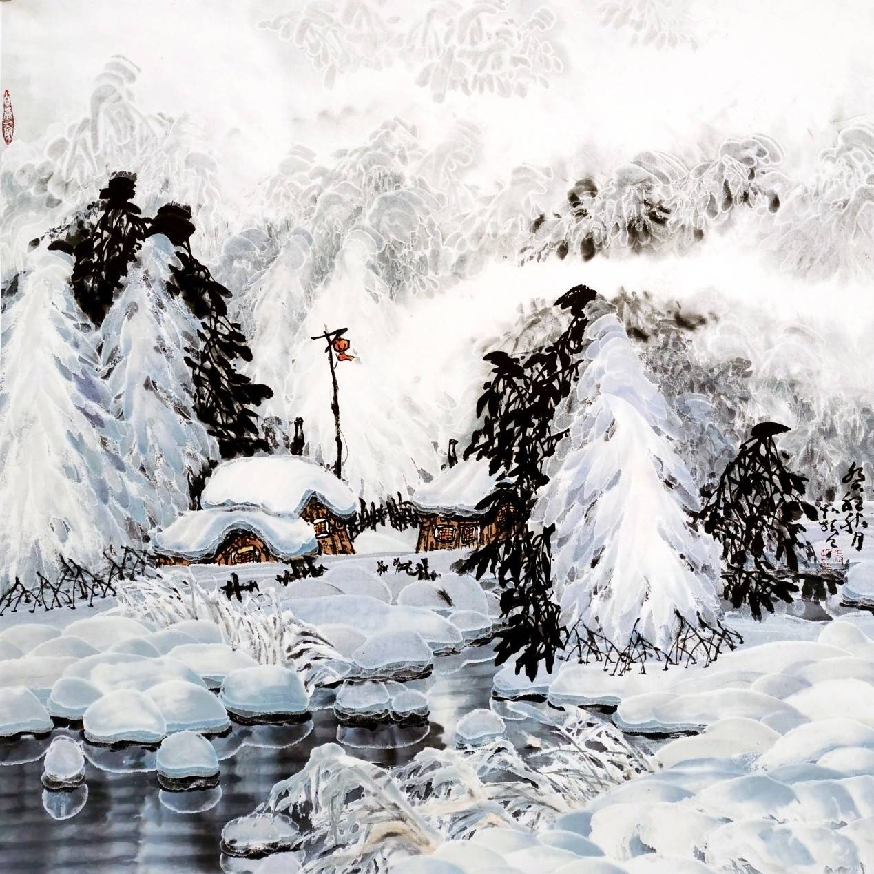 当代画家张一哲冰雪画:傲骨寒香中的正能量_作品_艺术_中国区