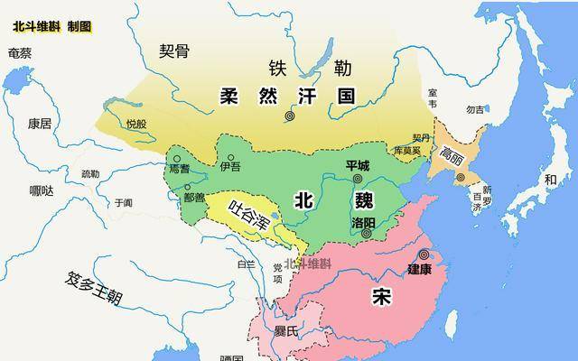 从地图看南北朝的变迁:华夏从对峙到统一,大漠则走向了东西对峙_突厥