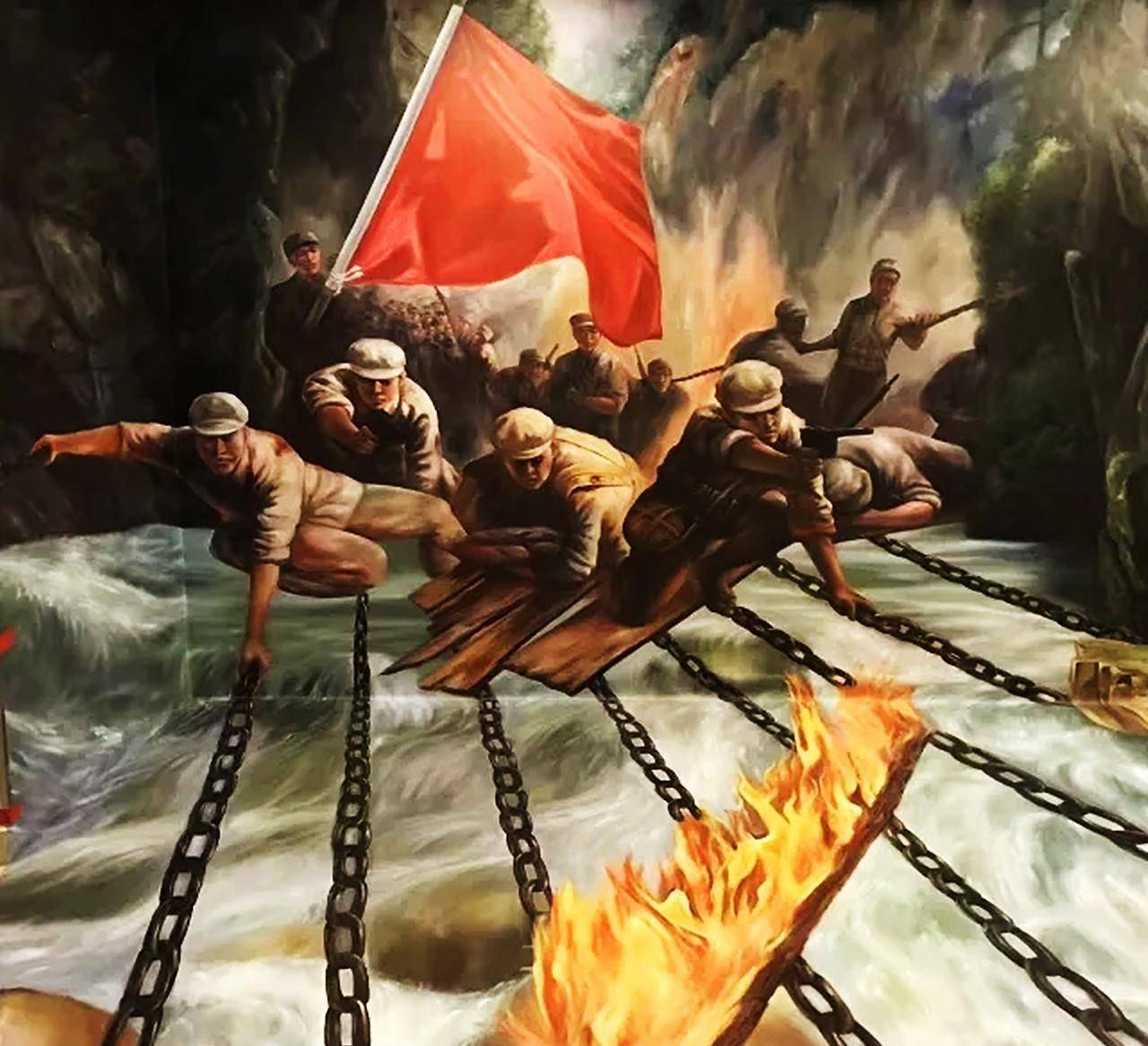 红军强渡铁索桥图片