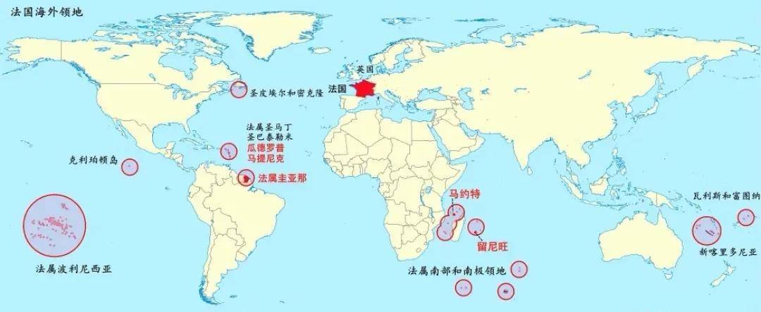 3)领地所属海域较大,如法属波利尼西亚,法属南部和南极领地,所属的