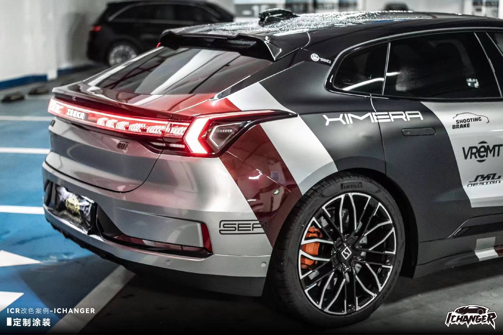 极氪001-icr改色膜赛道涂装,涂装的魅力真的是独具一格!_#zeekr_元素_