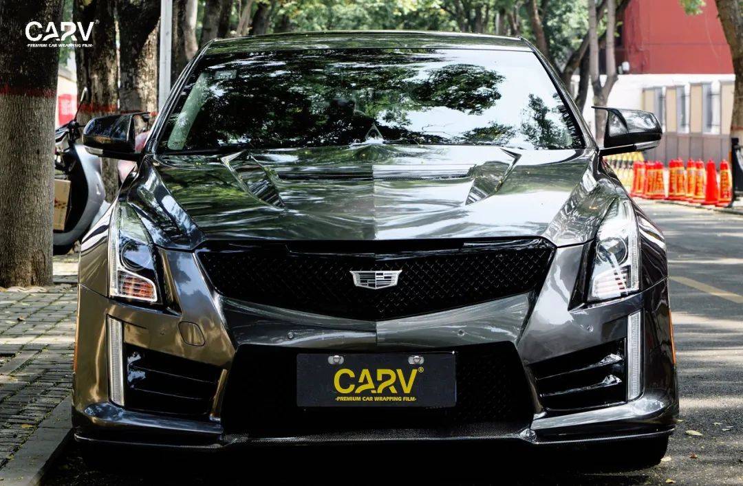 "67枪声在灰霾中响起"卡孚改色膜凯迪拉克ats-l液态金属q灰_魅力