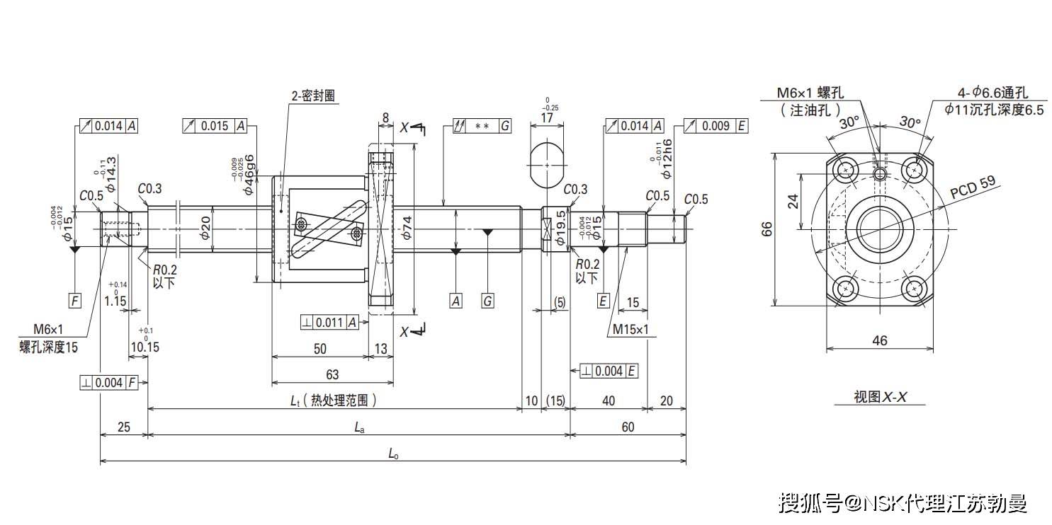 fa.sa系列-nsk w2007fa-3p-c5z20(bss 轴端改制)_螺母_轴承_螺纹