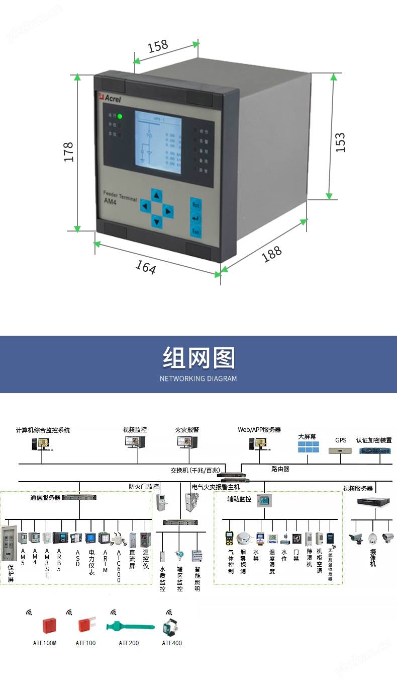 安科瑞am4馈线柜10kv变压器微机保护装置_功能_电压_交流电