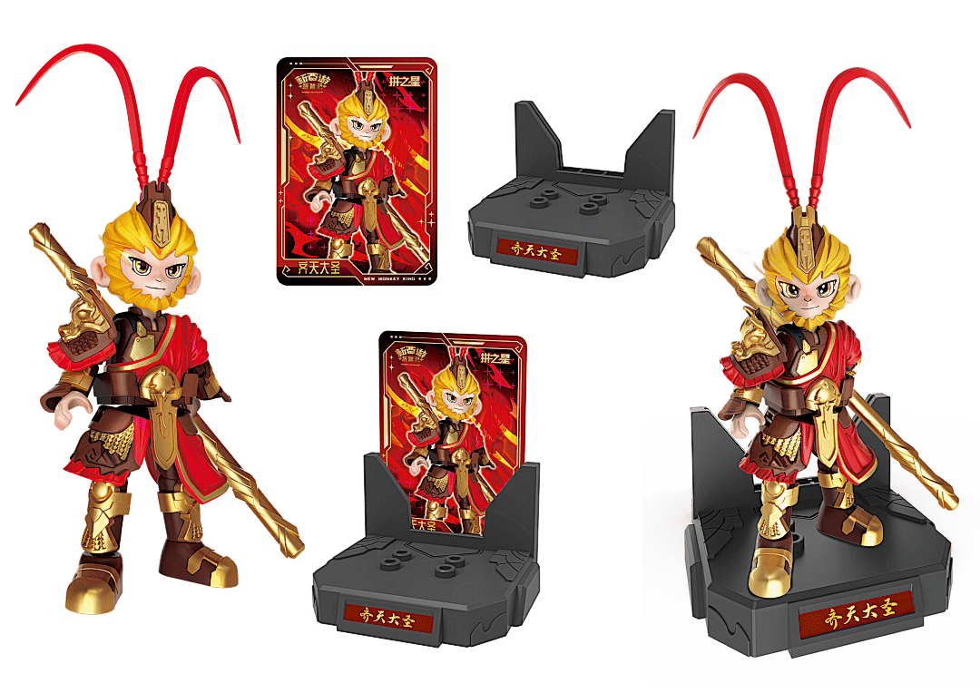 肩甲和头冠上修长的翎羽,在造型上还原了ip形象的同时传递了国潮美感