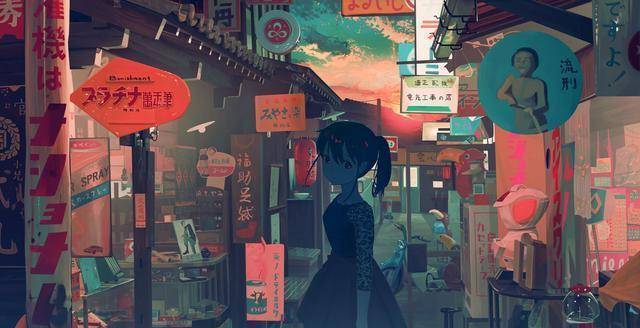 以绚丽的光影闻名的插画师"banishment",也晒出了比较有代表性的几幅