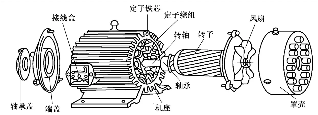 三相异步电动机剖面图图片