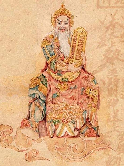 利市仙官——偏财神,本名姚少司,商人常把利市仙官图贴到门上,寓意