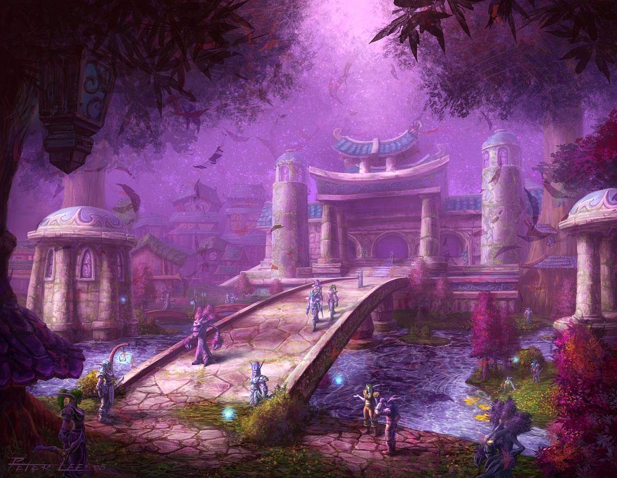魔兽世界的魅力之达纳苏斯的城市风景_精灵_塞纳里奥_位置