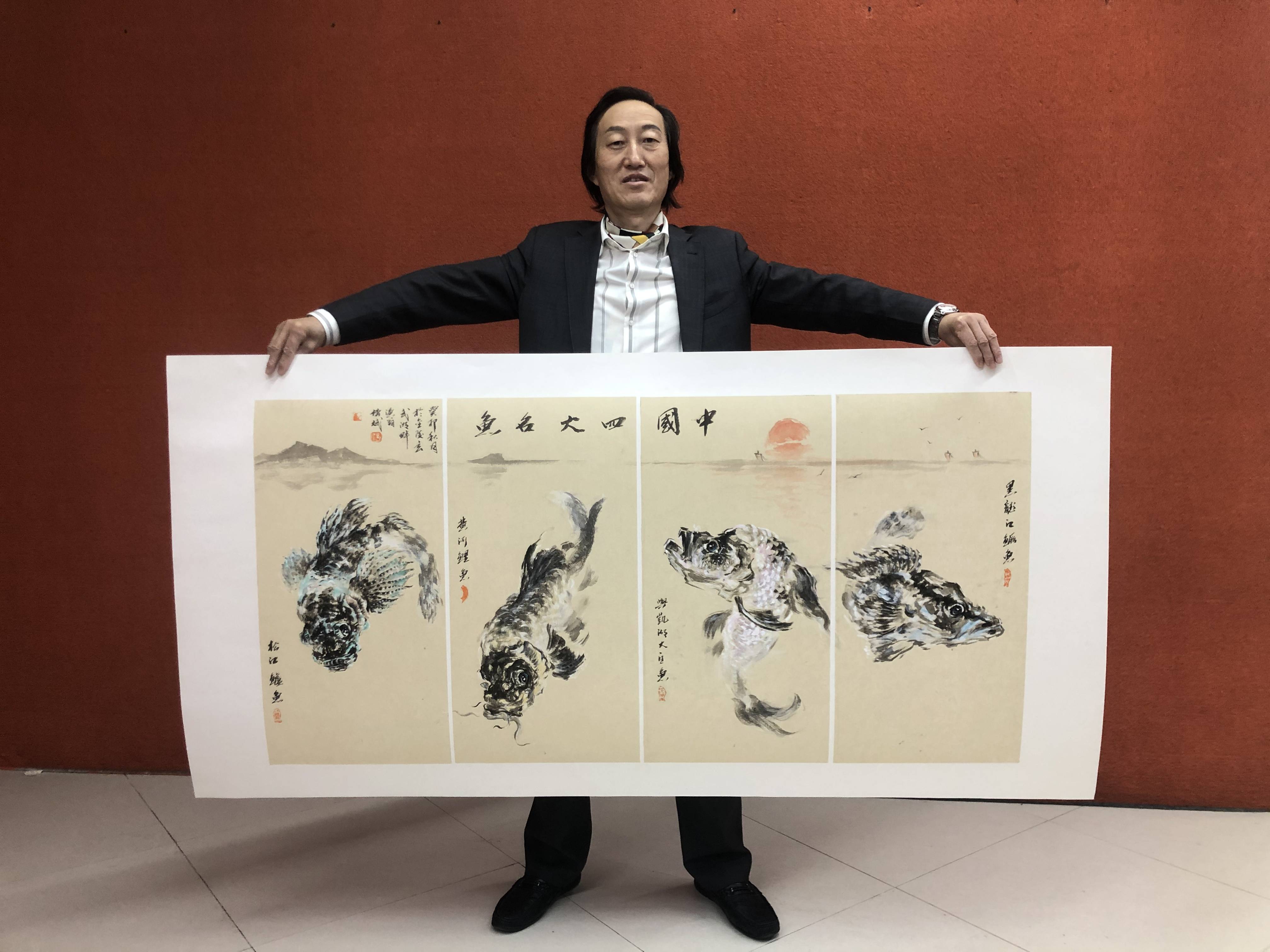 东海渔翁(张传斌教授)首创中国四大名鱼绘画_兴凯湖_文化_黄河