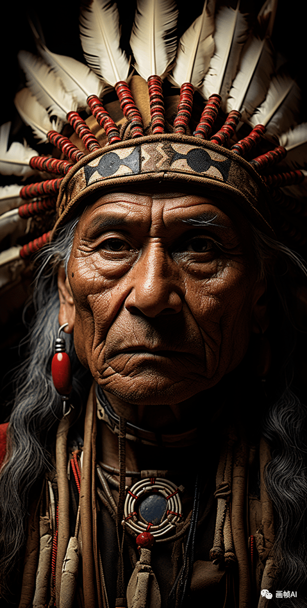 midjourney精品鉴赏-人物篇 《雀斑少女和部落长老》_咒语_skin_的