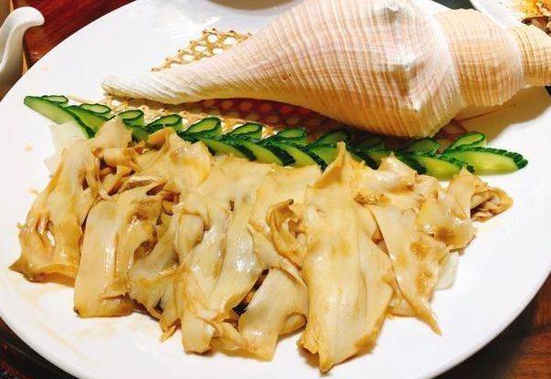 广东美食白灼响螺片,嫩滑爽口_口感_营养_辣椒油