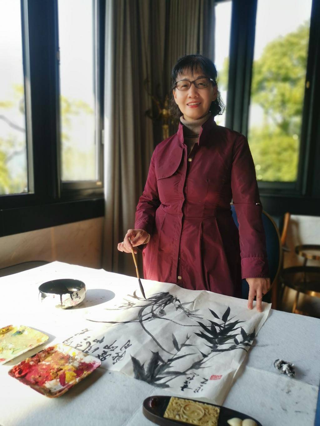 "金秋送爽,翰墨飘香"杭州花港书画院金秋书画笔会_活动_杭城_艺术