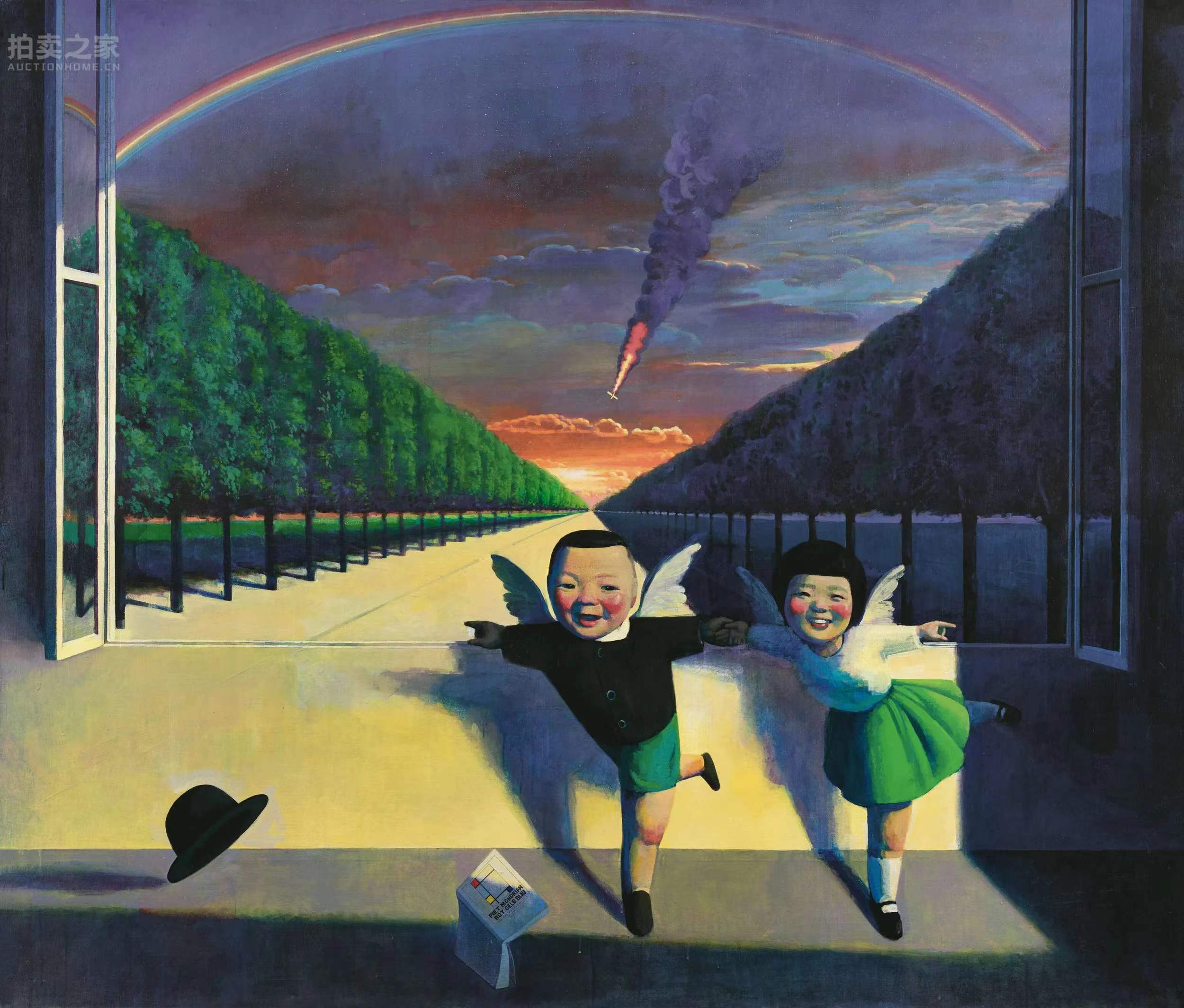 当代艺术场刘野封面作品,低估价5000万落锤,_东西_销售