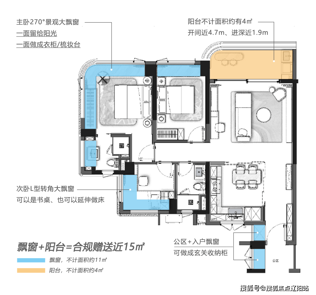 項目首創的四好戶型,通過