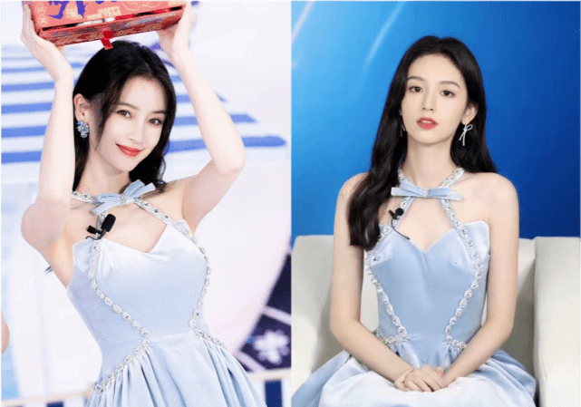 杨颖撞衫新人北影女神周也,白皙肌肤身材前镂空礼裙,谁更胜一筹?