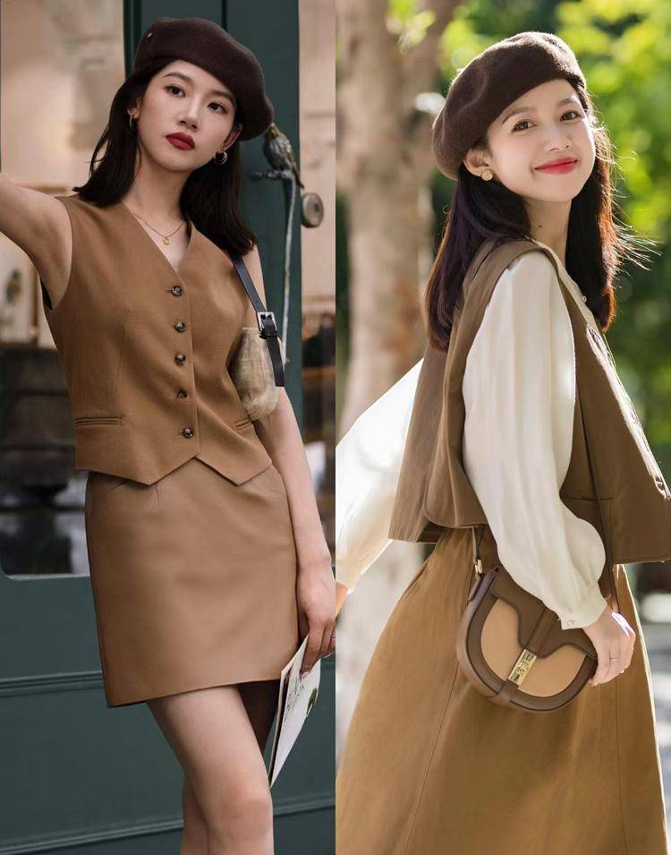 秋季穿驼色"半裙"的小窍门,学会这四件事,轻松变美,显气质_时尚_上衣