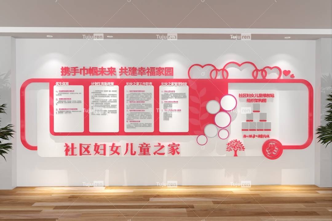 社区妇女儿童之家文化墙创意设计图片