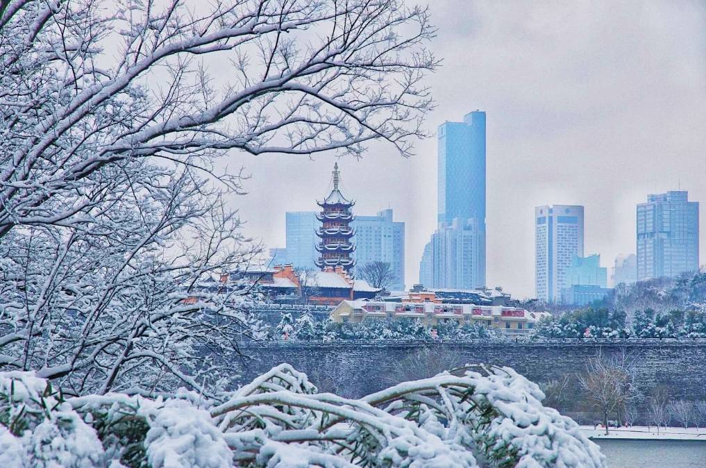 王成之《大雪落金陵》_城市_人們_顯得